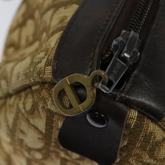 Christian Dior Trotter Canvas Boston Bag Brown Gold - Picture 12 of 16